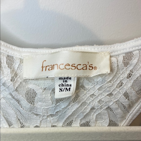 Francesca White Lace Sleeveless Top with Fringe - Picture 2 of 5